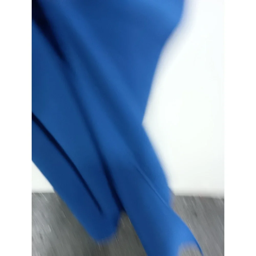 Michael Michael Kors Maxi Dress Womens Small Royal Blue Asymmetric Evening Party - Picture 7 of 11